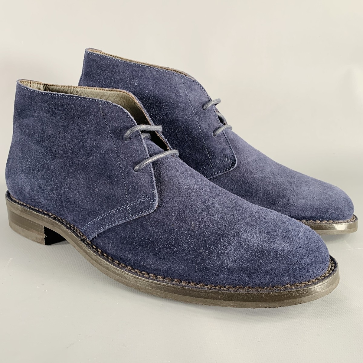 Navy Blue Suede Chukka Boots with Lace-Up Closure Chiltern Navy Suede – Crockett & Jones US main image 2