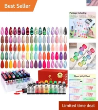 Vibrant 45 Colors Gel Nail Polish Set with Non-Toxic Formula & Accessories