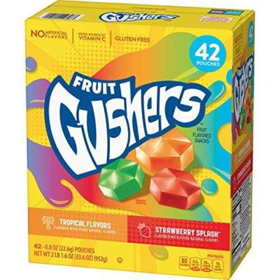 #ad Gushers Strawberry Splash and Tropical Flavors 0.8 Ounce 42 Count Pack of 3 $73.80