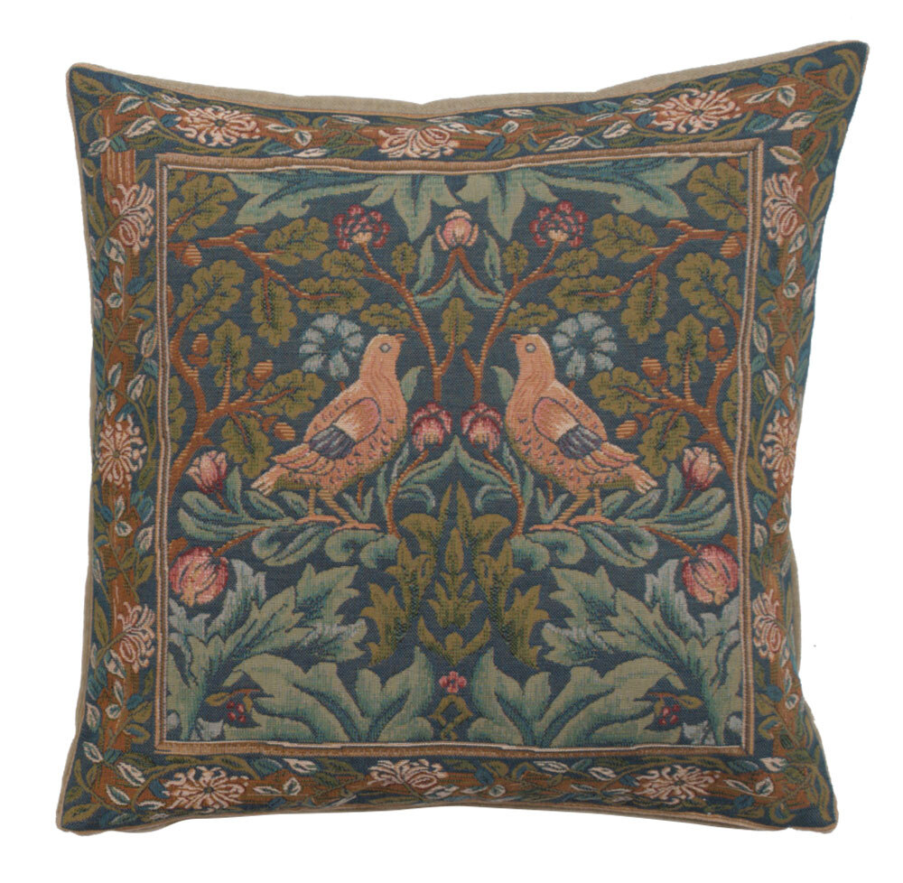 Throw Pillow Cover - William Morris Brother Bird - Woven Cushion Cover 14x14 in-image