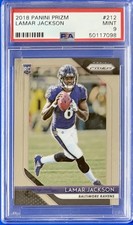 2018 Panini Prizm Lamar Jackson #212 PSA 9 MINT Ravens RC Rookie Card . rookie card picture