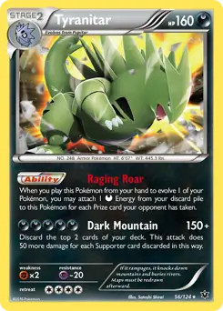 Tyranitar - 56/124 - Pokemon Fates Collide XY Holo Rare Card NM
