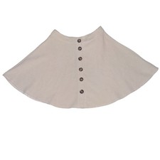 Retro 70s Size S Tan Corduroy Mini Skirt Button Front Detail A-Line Fitted Waist