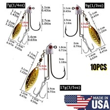 5Pcs Underspin Jig Heads Hooks Spinner Blade Crappie Bass Fishing Lure Swimbait