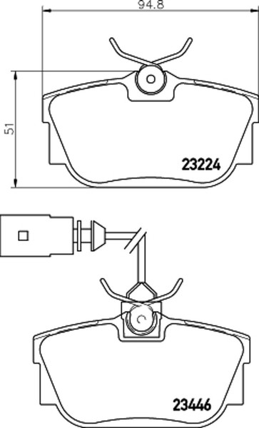 Hella Pagid Bremsbelagsatz Scheibenbremse 8DB 355 018-591 FüR Transporter VW 7DK-image