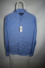Polo Ralph Lauren Slim Fit Easy Care Blue Dress Shirt Long Sleeve NWT Size 16 L