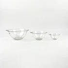 Vintage Pyrex Set of 3 Glass Teardrop Nesting 1, 3, 8 Cup Measuring Mixing Bowls