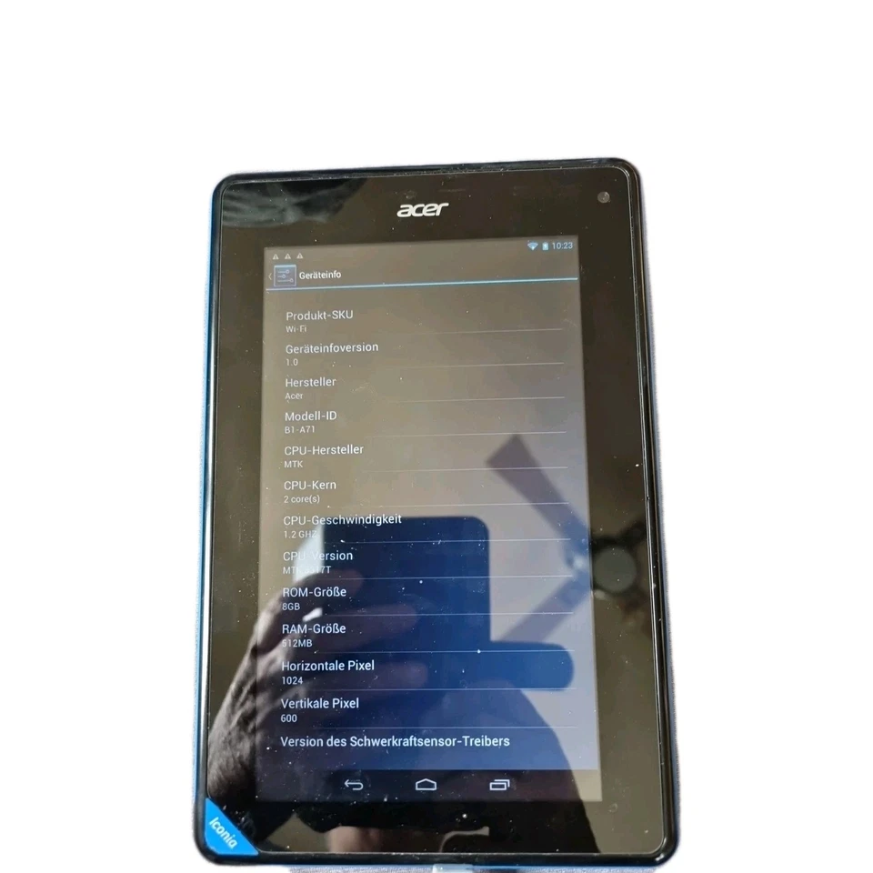Tablett Acer Iconia B1 A71 8Gb WiFi mit OVP 8gb Sk Zusätzlich Kein Ladegerät  - Bild 2 von 4