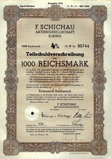 F. Schichau AG Elbląg, 4% części długu. Wydanie 1943 (1.000 RM)