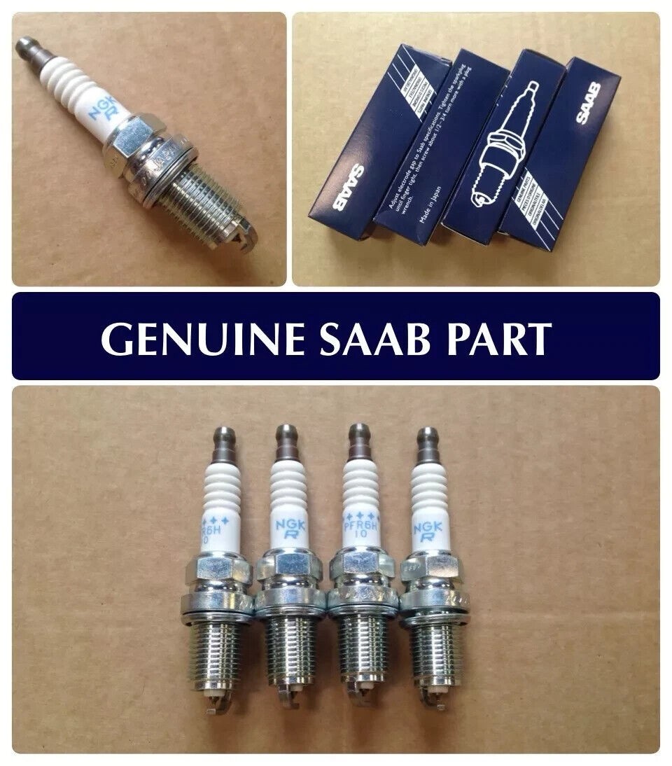 SAAB 9-3 VIGGEN  9-5 AERO SPARK PLUG SET, BRAND NEW, GENUINE, 9399866 PFR6H-10
