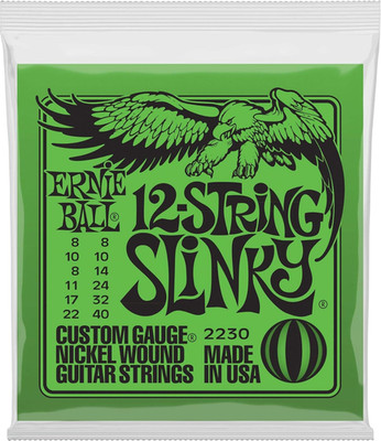 12-String Slinky Nickel Wound Electric Guitar Strings, 8-40 Gauge (P02230)