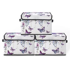 Stackable Clothes Storage Bins with Lids,Closet Organizers Fabric Box for Hom...