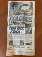 BF Goodrich The Big Edge Tire 1961 Newspaper Ad Clipping Elkhart Indiana