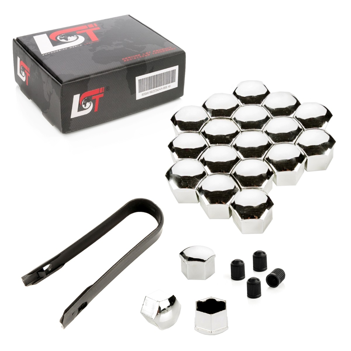 20X Wheel Bolt Caps Set Chrome 17Mm For JAGUAR