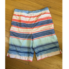 Place Sport Boys XL-14 Swim Shorts Multicolor Striped Lined Back Pocket
