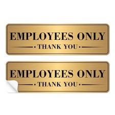2PCS Employees Only Sign Sticker for Door  Self-Adhesive Employees Only 060G