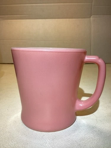 Vintage Anchor Hocking Ware USA  Fire King Pink D-Handle Mug