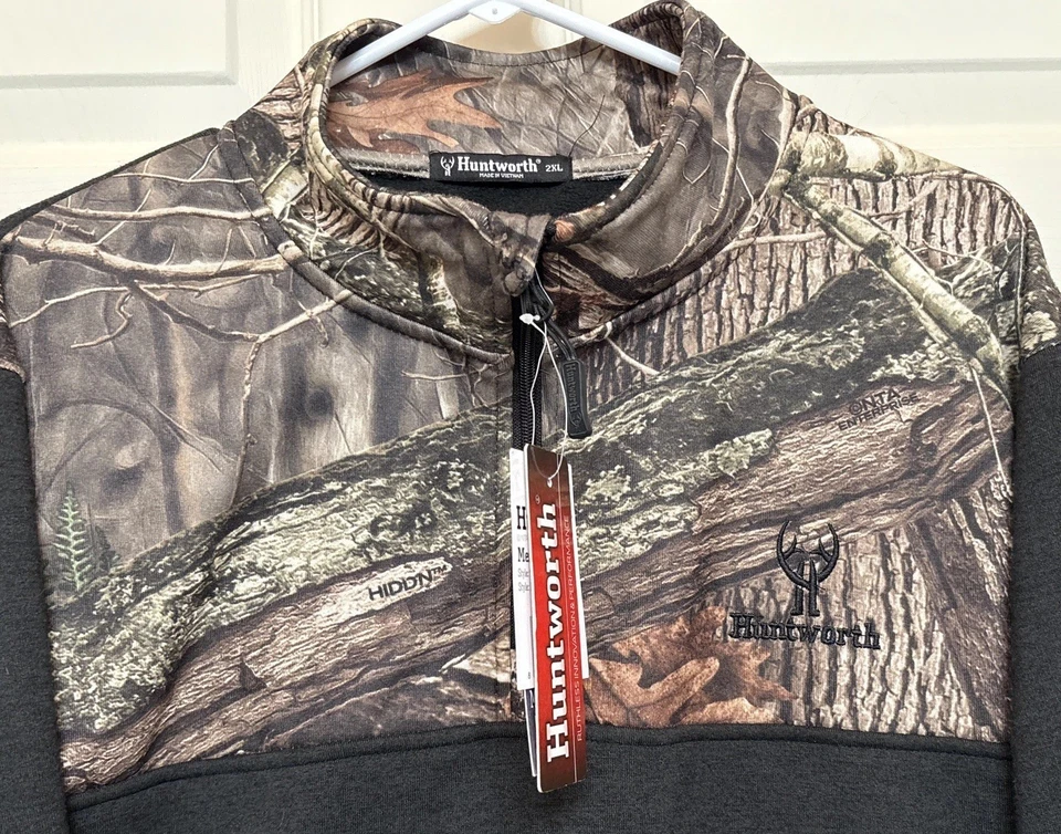 Huntworth Hidd’n  Camo 1/4 Zip Camo Pullover Men's 2XL NTA Enterprise NWT! - Image 4 of 4