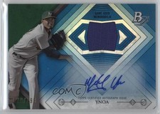 2014 Bowman Platinum Relics Blue Refractor 28/199 Michael Ynoa #AR-MY Auto 5x8