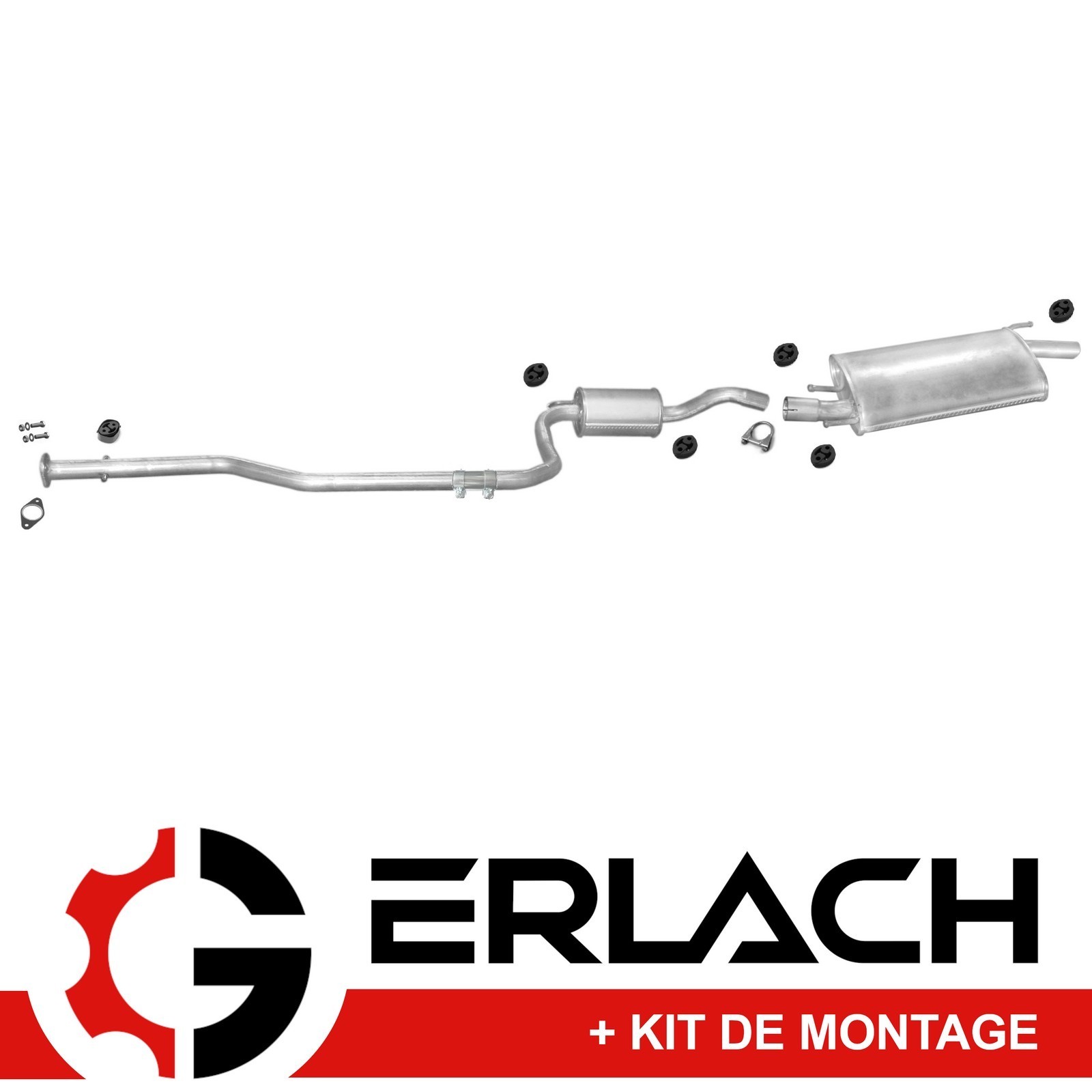 Silencieux echappement Ford Fiesta 4 1.4i et Mazda 121 1.8 D 206 en acier aluminie