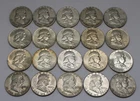 ROLL OF 20 BENJAMIN FRANKLIN HALF DOLLARS  1950  to  1963 MIXED MINT MARKS
