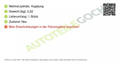 Valeo Nehmerzylinder Kupplung für Audi A1 Sportback Allstreet 2018-> 804794