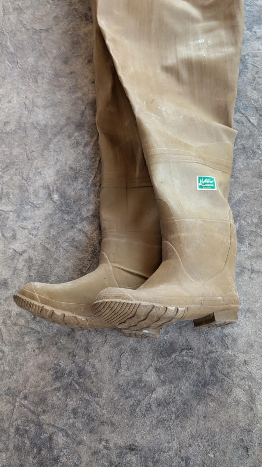 Vintage Northerners Men’s Green Rubber Chest Waders Boots Fish Hunt USA Read