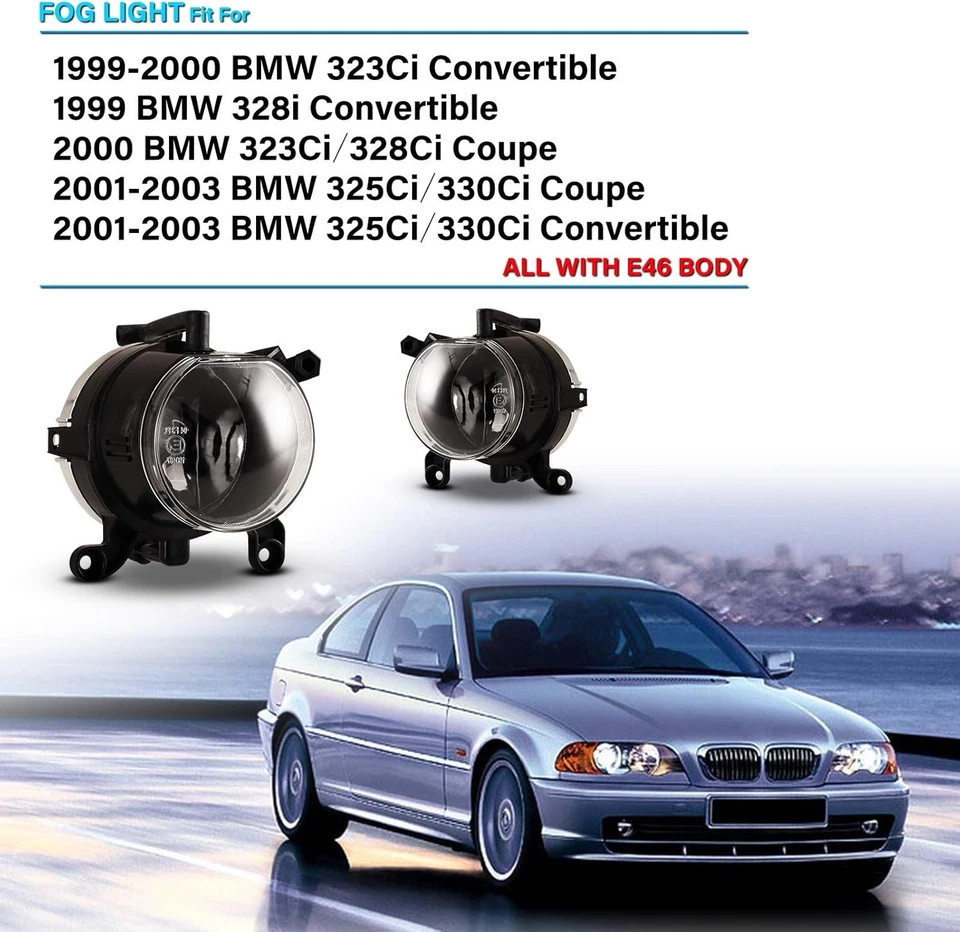 Par de luces antiniebla para BMW 325Ci 330Ci Coupé 2003-2006-2007 E60 525xi 530xi Foto 2 de 4