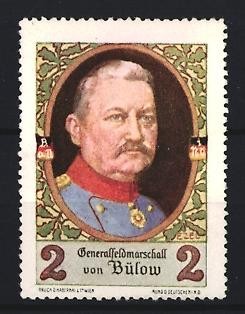 Reklamemarke Generalfeldmarschall Karl von Bülow, Porträt von Bülow 