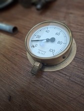 old vintage brass pressure gauge (6) Rare Barn Find 