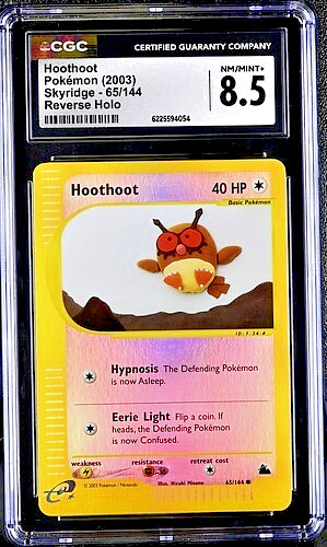 Pokémon Hoothoot 2003 Skyridge 65/144 Reverse Holo CGC 8.5