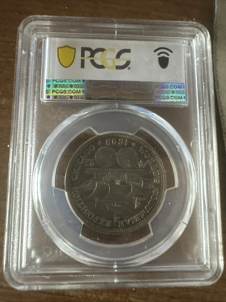 1893 columbian half dollar pcgs AU 50 - Image 2 of 2