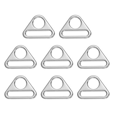 8 Pcs 1 1/4 Inch Adjustable Triangle Buckles for Strap, Silver