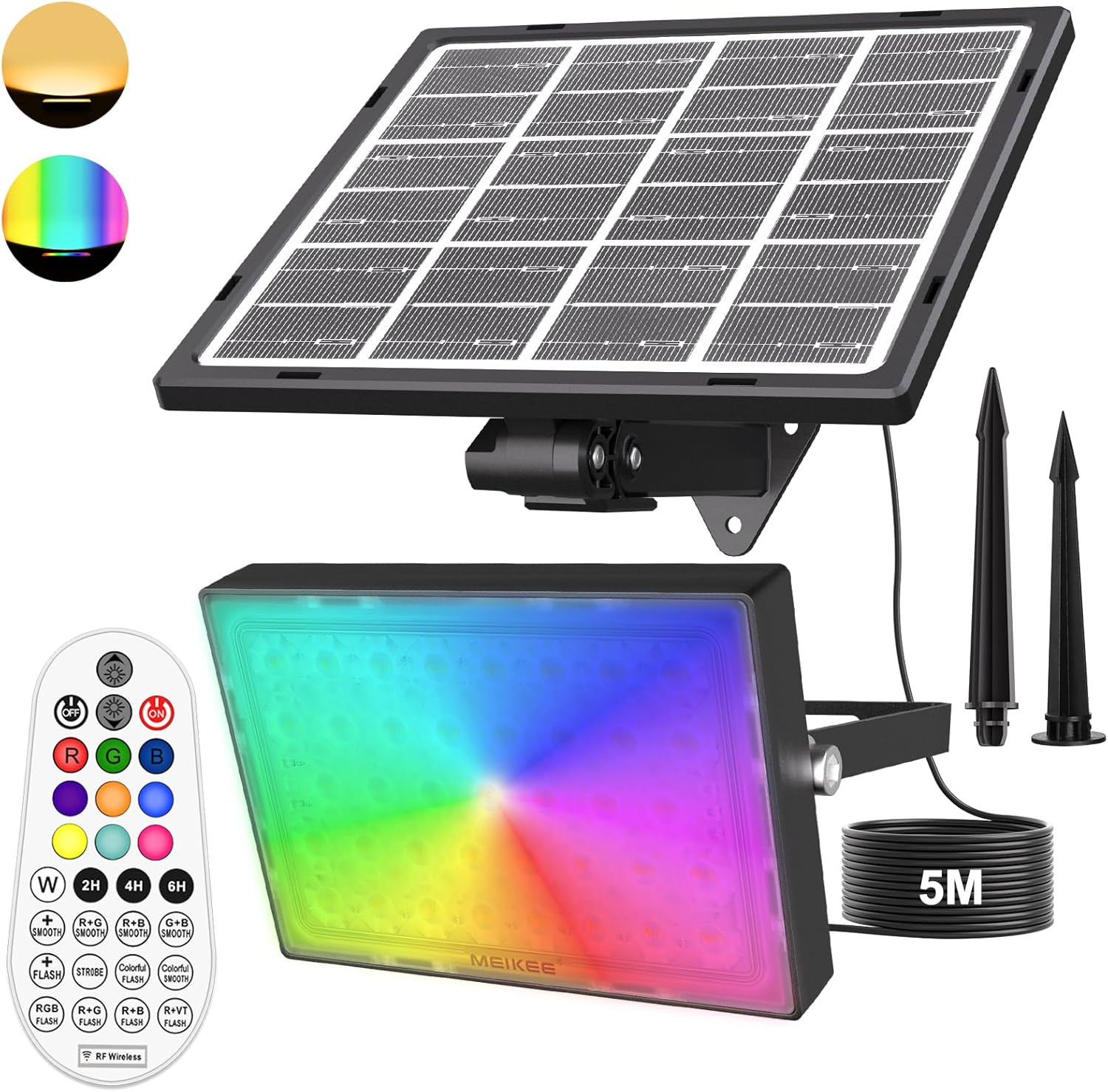 Faro LED Esterno Solare 5000mAh IP66 | Faretto con Pannello e Telecomando