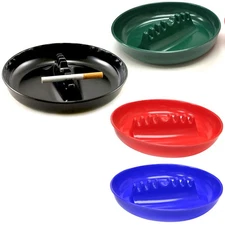 2 Melamine Ashtrays Cigarette Cigar Ashes Holder Round 7" Ash Tray Home Bar Asst