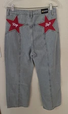 Carl's Jr. Custom Kay'So? Promotion Wide Leg Crop Jeans Women's Size:L 29"W 27"L