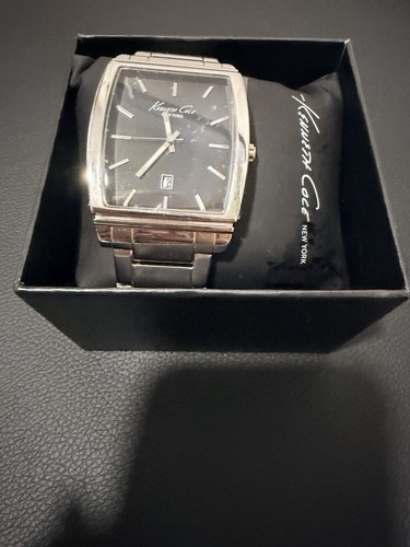 Kenneth Cole New York Men's Rectangle Black Dial Quartz Date Watch, Box