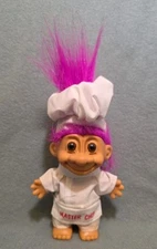 Vintage 90's Master Chef Russ Troll White Chefs Outfit Hit Pink Hair Chefs Hat
