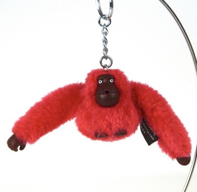 Kiipling Red Monkey Ape Gorilla Keychain Bag Charm LEA