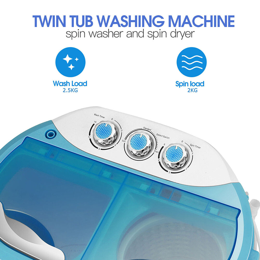 Portable Compact Washing Dryer Machine TopLoading Dorm Laundry Clothes