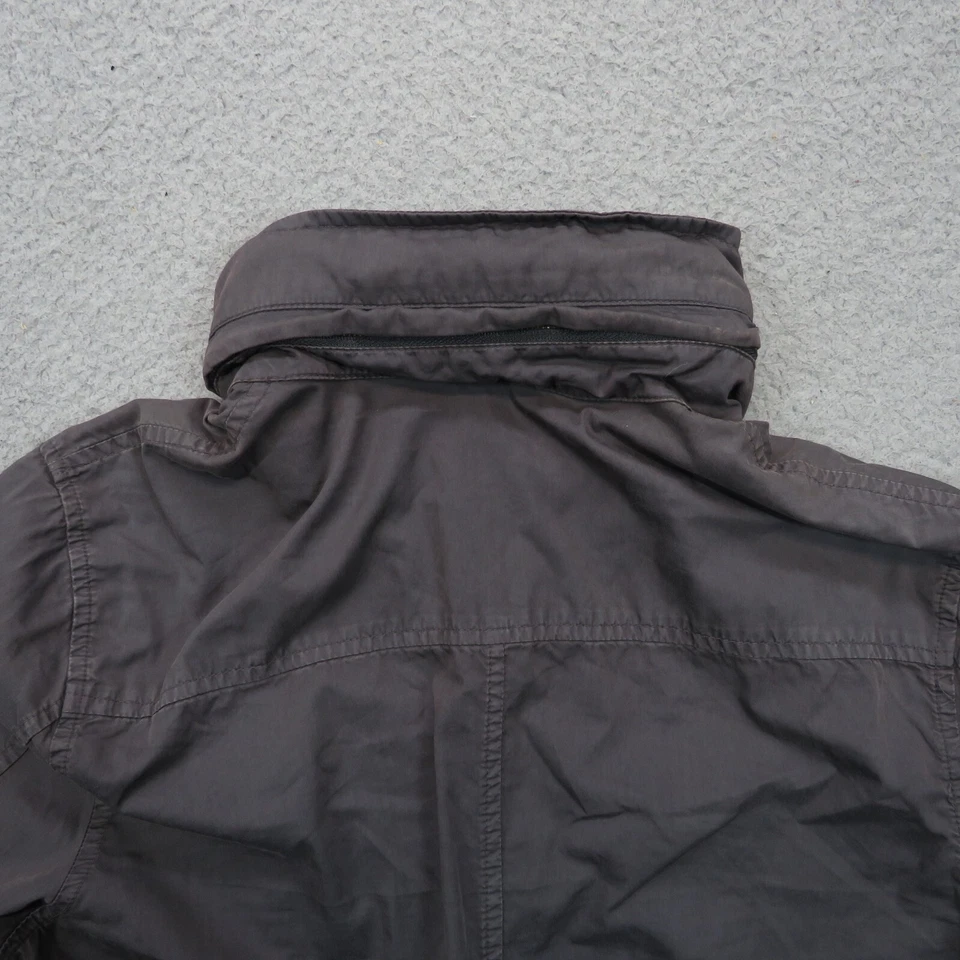 Chaqueta James Perse Mujer 1 Gris Utilidad Parka Con Capucha Cola de Pescado Cremallera Completa Paquete a Presión Foto 3 de 4