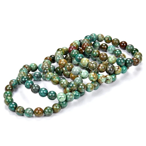 Natural Shattuckite Chrysocolla Gemstone 8MM 10MM 7.5 inch Round Bracelet(S21) - Picture 3 of 3