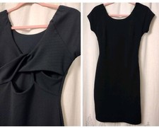 Michael Kors Dress Size XS Black Open Twist Back Knit Stretch Pencil Women's 