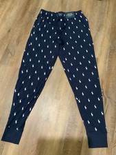 Polo Ralph Lauren Men's Navy All Over Pony Knit Sleep Jogger Pants Sz XL