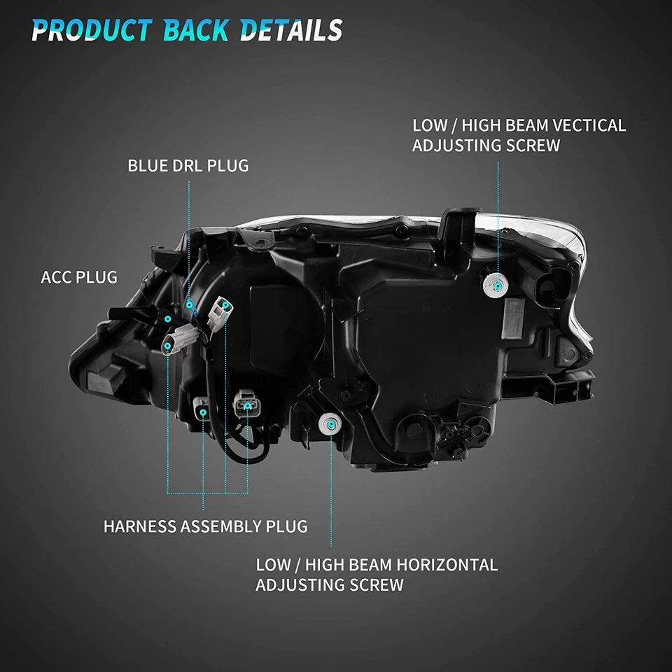 VLAND Paar LED Scheinwerfer Für Lexus RX270 RX300 RX350 RX450H 2013-14 2015 - Bild 4 von 4