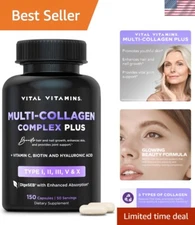 Gluten-Free Beauty Complex: 150 Capsules of Collagen, Hyaluronic Acid & Biotin