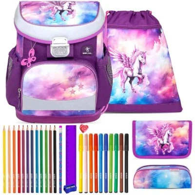 Belmil Schulranzen Set Mini Fit Pegasus Pferd mit Flügeln gefüllt Belmil Shop
