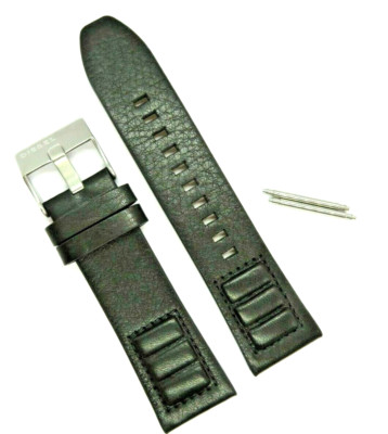 DIESEL Original Ersatzband Lederarmband DZT1000 Uhrband Schwarz strap black 24mm