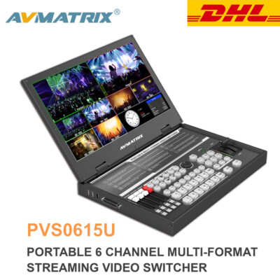 AVMATRIX PVS0615U 15.6 inch Portable 6 Channel Multi-Format Streaming Switcher 