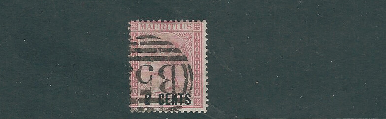 まーちゅりー MAURITIUS 1878 QV 2 cents (Scott 50) F/VF USED striking cancel ZX